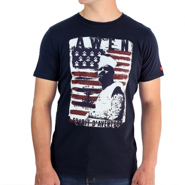 T-shirt Awen Drapeau - Marine