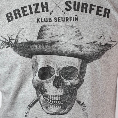 T-shirt Breizh Surfer - Gris chiné