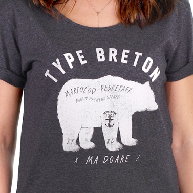 T-shirt Type Breton - Anthracite