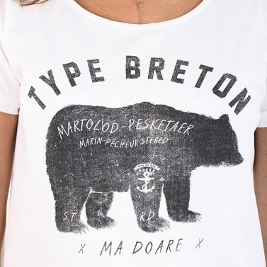 T-shirt Type Breton - Ecru