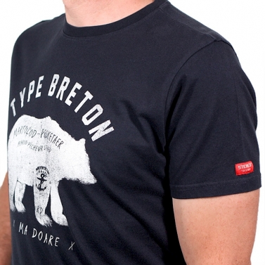 T-shirt Type Breton - Marine foncé