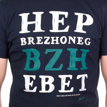 T-shirt Hep Brezhoneg - Marine