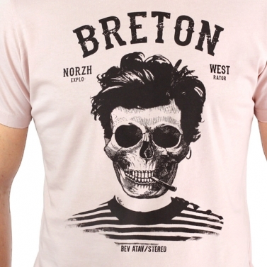 T-shirt Breton | Bev atav - Rose clair