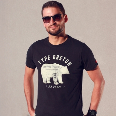T-shirt Type Breton - Marine foncé