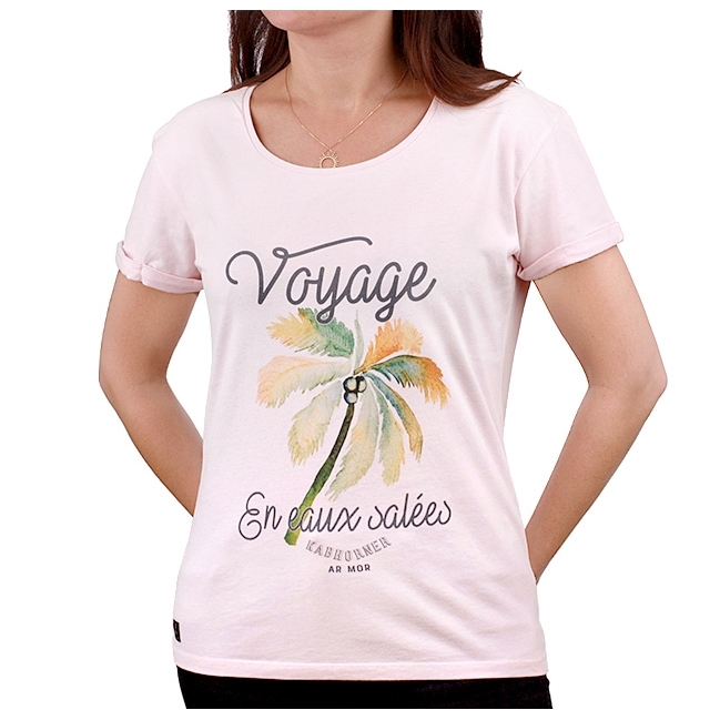 T-shirt Voyage en Eaux Salées - Rose Poudré