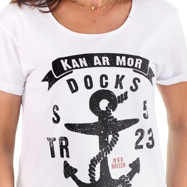 T-shirt Ancre / Kan ar Mor - Blanc