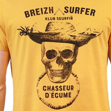 T-shirt Breizh Surfer - Jaune Caraïbe