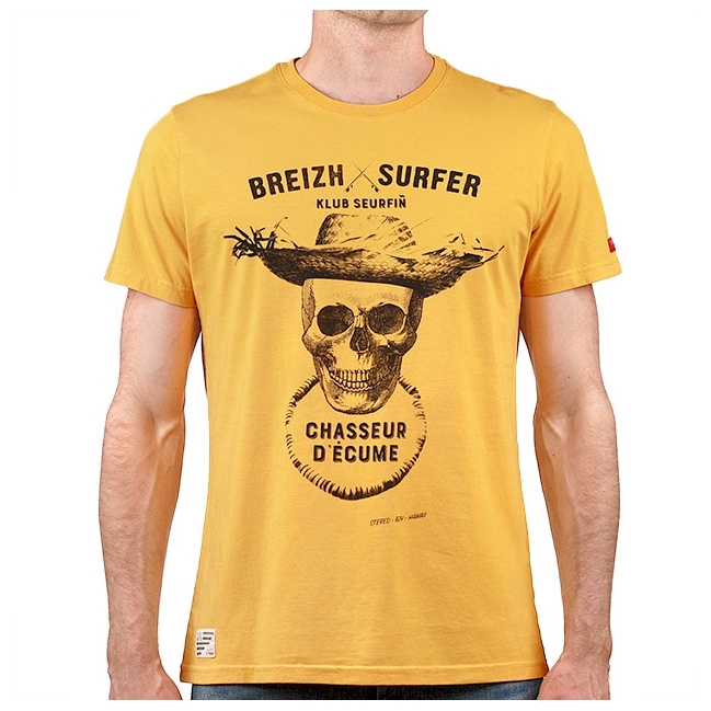 T-shirt Breizh Surfer - Jaune Caraïbe