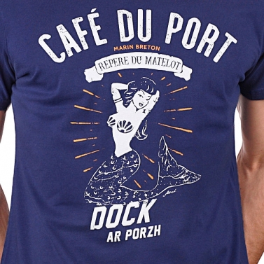 T-shirt Café du Port - Bleu Océan
