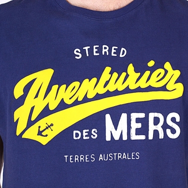T-shirt Aventurier Terres Australes - Bleu Océan