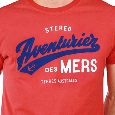 T-shirt Aventurier Terres Australes - Rouge Magma