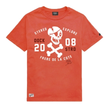 T-shirt Enfant STERED Explore - Rouge Magma