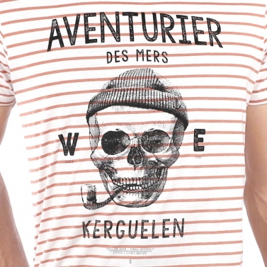 T-shirt Marinière Aventurier des Mers - Rouille