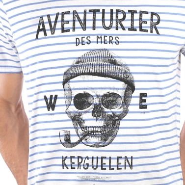 T-shirt Marinière Aventurier des Mers - Bleu