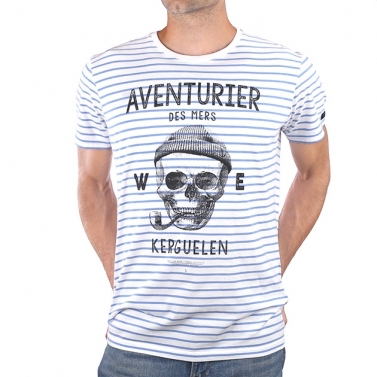 T-shirt Marinière Aventurier des Mers - Bleu