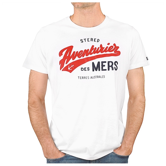 T-shirt Aventurier Terres Australes - Blanc