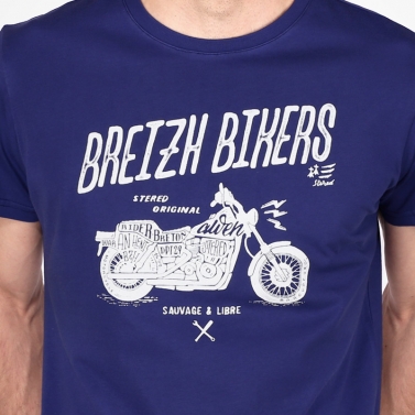 T-shirt Breizh Bikers - Bleu Océan