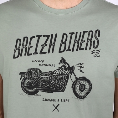 T-shirt Breizh Bikers - Vert Olivier