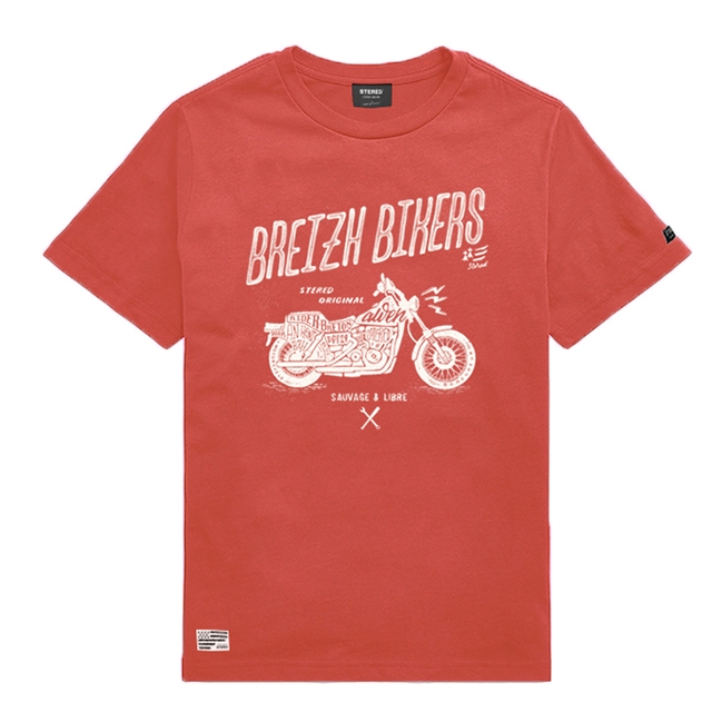 T-shirt Enfant Breizh Bikers - Rouge Magma