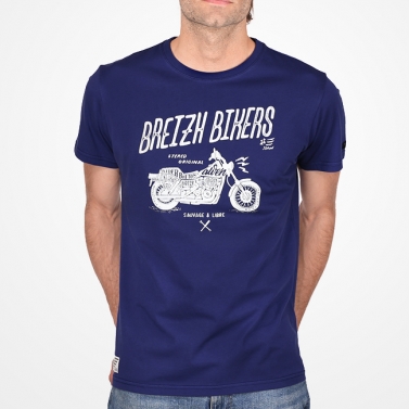 T-shirt Breizh Bikers - Bleu Océan