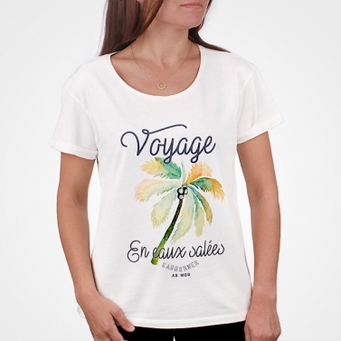 T-shirt Voyage en Eaux Salées - Ecru