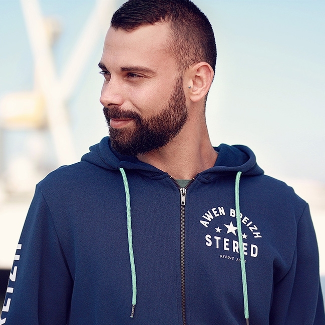 Breizh Ocean - Brest Kid - Veste Molleton Avec Capuche - Coupe