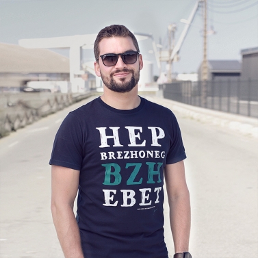 T-shirt Hep Brezhoneg - Marine