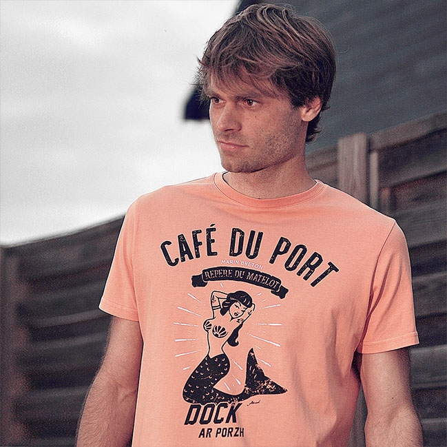 T-shirt Café du Port - Orange Vintage