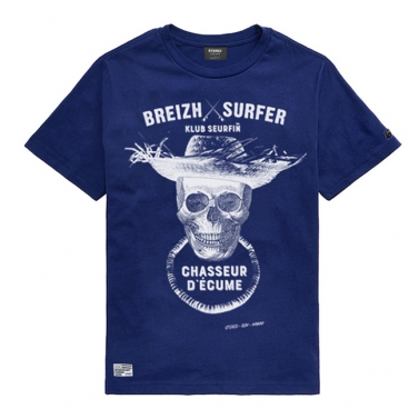 T-shirt Enfant Breizh Surfer - Bleu Océan