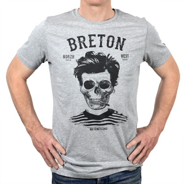 T-shirt Breton | Bev atav - Gris Chiné