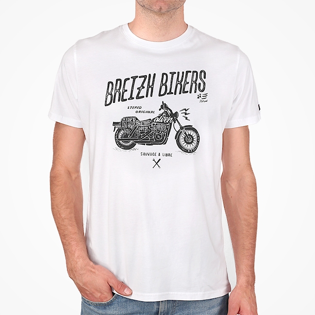 T-shirt Breizh Bikers - Blanc