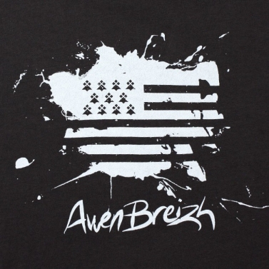 T-shirt Awen Breizh Stain - Noir vintage