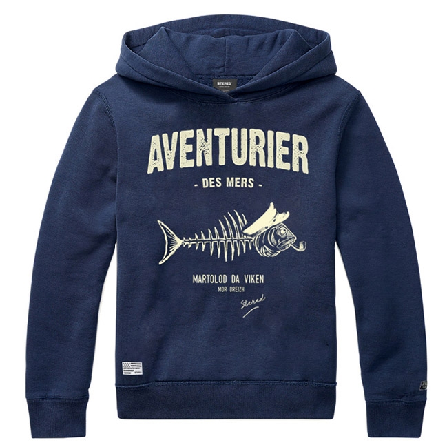 Sweat à capuche Enfant Aventurier Pesk - Marine